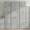 Image de Armoire De Rangement Gris Béton 70x42,5x225cm Bois D'ingénierie Vidaxl