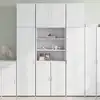 Image de Buffet Haut Blanc 80x42,5x249 Cm Bois D'ingénierie Vidaxl