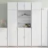 Image de Buffet Haut Blanc 70x42,5x185 Cm Bois D'ingénierie Vidaxl
