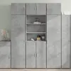 Image de Buffet Haut Gris Béton 70x42,5x185 Cm Bois D'ingénierie Vidaxl