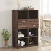 Image de Buffet Haut Chêne Marron 80x42,5x124 Cm Bois D'ingénierie Vidaxl