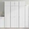 Image de Buffet Haut Blanc 70x42,5x185 Cm Bois D'ingénierie Vidaxl