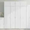 Image de Buffet Haut Blanc 80x42,5x185 Cm Bois D'ingénierie Vidaxl