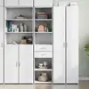 Image de Buffet Haut Blanc 45x42,5x185 Cm Bois D'ingénierie Vidaxl