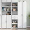 Image de vidaXL Buffet haut blanc 45x425x185 cm bois dingénierie buffet placard armoire latérale armoire armoire de rangement 3281448