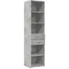 Image de Buffet Haut Gris Béton 45x42,5x185 Cm Bois D'ingénierie Vidaxl