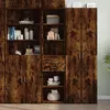 Image de vidaXL Buffet haut chêne fumé 45x425x185 cm bois dingénierie buffet placard armoire latérale armoire armoire de 3281452