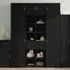 Image de Buffet Haut Noir 70x42,5x185 Cm Bois D'ingénierie Vidaxl