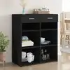 Image de Buffet Noir 80x42,5x93 Cm Bois D'ingénierie Vidaxl