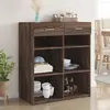 Image de Buffet Chêne Marron 80x42,5x93 Cm Bois D'ingénierie Vidaxl