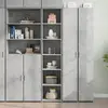 Image de Buffet Haut Gris Béton 40x41x185 Cm Bois D'ingénierie Vidaxl