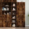 Image de vidaXL Buffet haut chêne fumé 40x41x185 cm bois dingénierie buffet armoire de rangement armoire haute armoire armoire 3281670