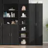 Image de Buffet Haut Noir 45x41x185 Cm Bois D'ingénierie Vidaxl