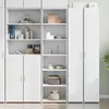 Image de Buffet Haut Blanc 50x41x185 Cm Bois D'ingénierie Vidaxl