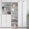 Image de vidaXL Buffet haut blanc 50x41x185 cm bois dingénierie 3281680