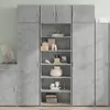 Image de Buffet Haut Gris Béton 70x41x185 Cm Bois D'ingénierie Vidaxl