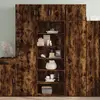 Image de Buffet Haut Chêne Fumé 70x41x185 Cm Bois D'ingénierie Vidaxl