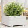 Image de Jardinière Blanc 50x50x26,5 Cm Bois De Pin Massif Vidaxl