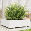Image de vidaXL Jardinière blanc 80x80x265 cm bois de pin massif jardinière dextérieur bac à fleurs boîte à plantes jardinière 847309