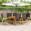 Image de vidaXL Ensemble à manger de jardin 7 pcs noir rotin et bois massif ensemble à manger dextérieur meuble de salle à manger 3281718