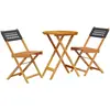 Image de Ensemble De Bistro 3 Pcs Noir Résine Tressée Et Bois Massif Vidaxl