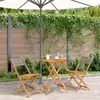 Image de vidaXL Ensemble de bistro 3 pcs gris résine tressée et bois massif ensemble de bistro de jardin ensemble de balcon 3281743