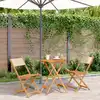 Image de Ensemble De Bistro 3 Pcs Beige Tissu Et Bois Massif Vidaxl