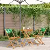 Image de Ensemble De Bistro 3 Pcs Motif De Feuilles Tissu Et Bois Massif Vidaxl