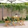 Image de Ensemble De Bistro 3 Pcs Beige Résine Tressée Et Bois Massif Vidaxl