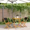 Image de Ensemble De Bistro 3 Pcs Noir Polypropylène Et Bois Massif Vidaxl