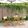 Image de Ensemble De Bistro 3 Pcs Beige Tissu Et Bois Massif Vidaxl
