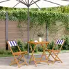 Image de Ensemble De Bistro 3 Pcs Bleu Et Blanc Tissu Et Bois Massif Vidaxl
