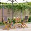 Image de Ensemble De Bistro 3 Pcs Anthracite Tissu Et Bois Massif Vidaxl