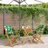Image de Ensemble De Bistro 3 Pcs Motif De Feuilles Tissu Et Bois Massif Vidaxl