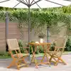Image de Ensemble De Bistro 3 Pcs Beige Résine Tressée Et Bois Massif Vidaxl