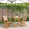 Image de Ensemble De Bistro 3 Pcs Taupe Tissu Et Bois Massif Vidaxl