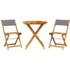 Image de Ensemble De Bistro 3 Pcs Anthracite Tissu Et Bois Massif Vidaxl