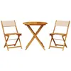 Image de Ensemble De Bistro 3 Pcs Beige Tissu Et Bois Massif Vidaxl