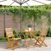Image de Ensemble De Bistro 3 Pcs Beige Polypropylène Et Bois Massif Vidaxl