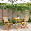 Image de Ensemble De Bistro 3 Pcs Beige Tissu Et Bois Massif Vidaxl