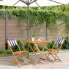Image de Ensemble De Bistro 3 Pcs Bleu Et Blanc Tissu Et Bois Massif Vidaxl