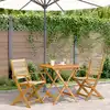 Image de Ensemble De Bistro 3 Pcs Beige Polypropylène Et Bois Massif Vidaxl