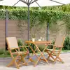 Image de Ensemble De Bistro 3 Pcs Beige Tissu Et Bois Massif Vidaxl