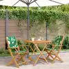 Image de Ensemble De Bistro 3 Pcs Motif De Feuilles Tissu Et Bois Massif Vidaxl