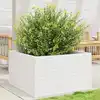 Image de Jardinière Blanc 80x80x46 Cm Bois De Pin Massif Vidaxl