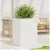 Image de Jardinière blanc 50x50x68,5 cm bois de pin massif