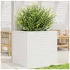 Image de Jardinière blanc 70x70x68,5 cm bois de pin massif
