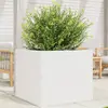 Image de Jardinière Blanc 80x80x68,5 Cm Bois De Pin Massif Vidaxl
