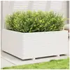 Image de Jardinière blanc 100x100x49,5 cm bois de pin massif
