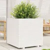 Image de vidaXL Jardinière blanc 70x70x72 cm bois de pin massif jardinière dextérieur bac à fleurs bac à tomates jardinière de 3282620